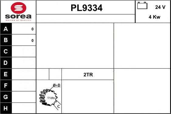 SNRA PL9334 - Starteris adetalas.lv