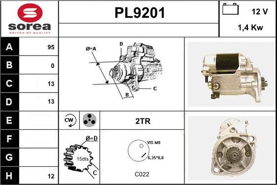 SNRA PL9201 - Starteris adetalas.lv