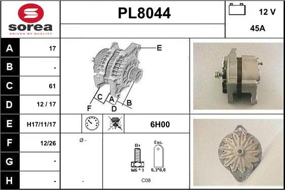 SNRA PL8044 - Ģenerators adetalas.lv