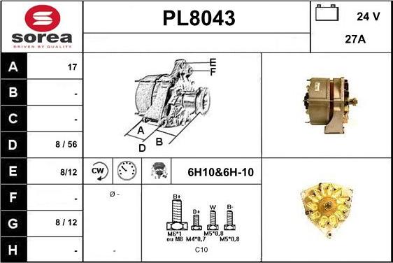 SNRA PL8043 - Ģenerators adetalas.lv