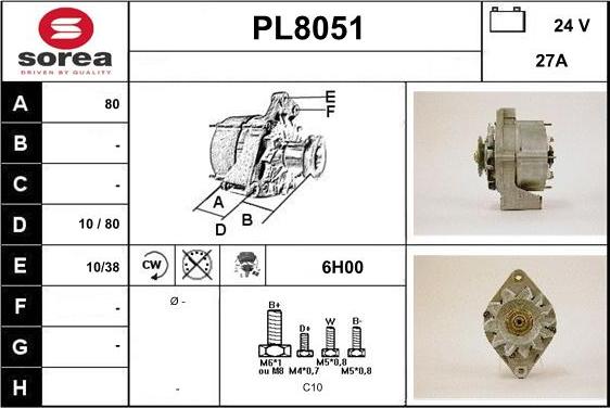 SNRA PL8051 - Ģenerators adetalas.lv