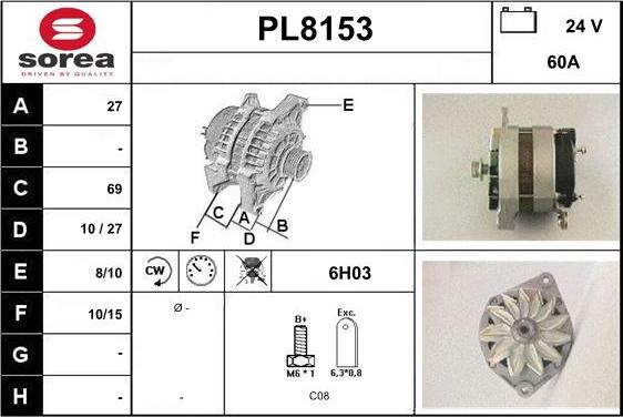 SNRA PL8153 - Ģenerators adetalas.lv