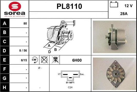 SNRA PL8110 - Ģenerators adetalas.lv