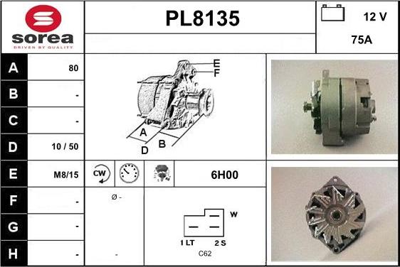 SNRA PL8135 - Ģenerators adetalas.lv