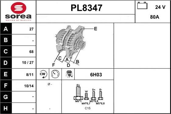 SNRA PL8347 - Ģenerators adetalas.lv