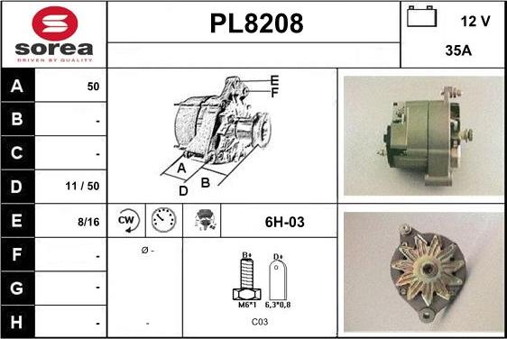 SNRA PL8208 - Ģenerators adetalas.lv