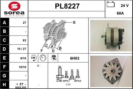 SNRA PL8227 - Ģenerators adetalas.lv