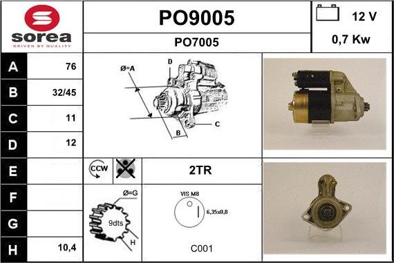 SNRA PO9005 - Starteris adetalas.lv