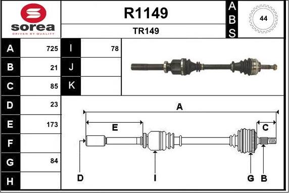 SNRA R1149 - Piedziņas vārpsta adetalas.lv