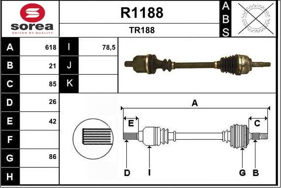 SNRA R1188 - Piedziņas vārpsta adetalas.lv