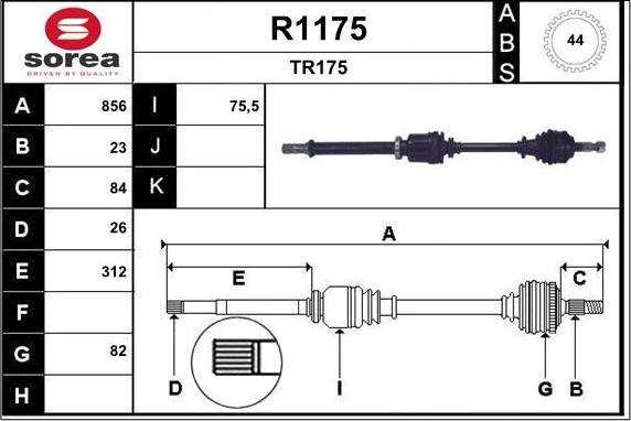 SNRA R1175 - Piedziņas vārpsta adetalas.lv