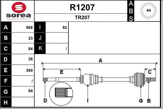 SNRA R1207 - Piedziņas vārpsta adetalas.lv