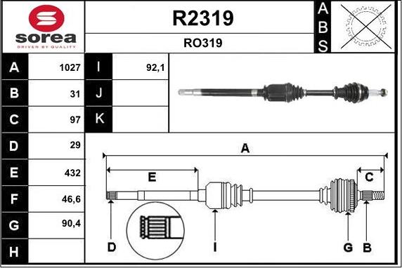 SNRA R2319 - Piedziņas vārpsta adetalas.lv