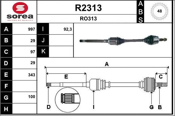 SNRA R2313 - Piedziņas vārpsta adetalas.lv