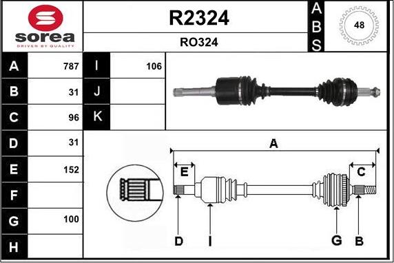 SNRA R2324 - Piedziņas vārpsta adetalas.lv