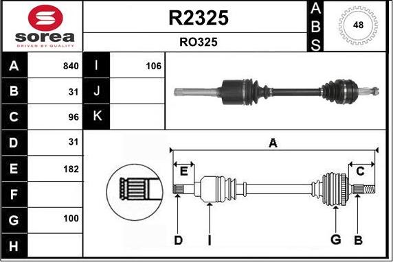 SNRA R2325 - Piedziņas vārpsta adetalas.lv