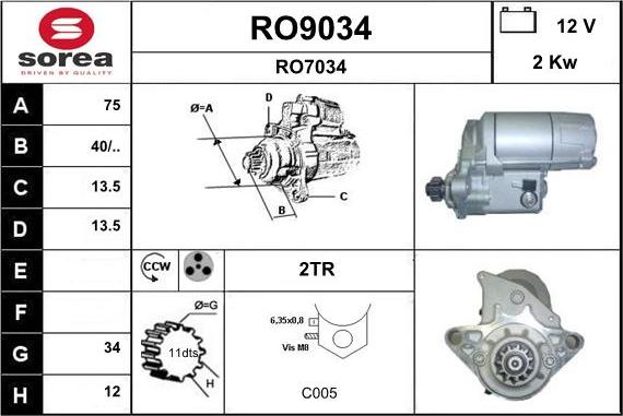 SNRA RO9034 - Starteris adetalas.lv