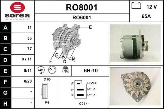 SNRA RO8001 - Ģenerators adetalas.lv