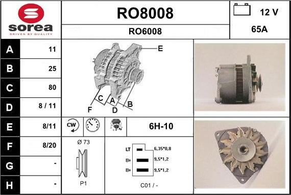 SNRA RO8008 - Ģenerators adetalas.lv