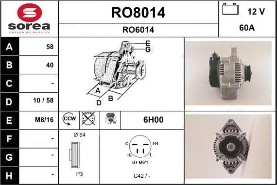 SNRA RO8014 - Ģenerators adetalas.lv