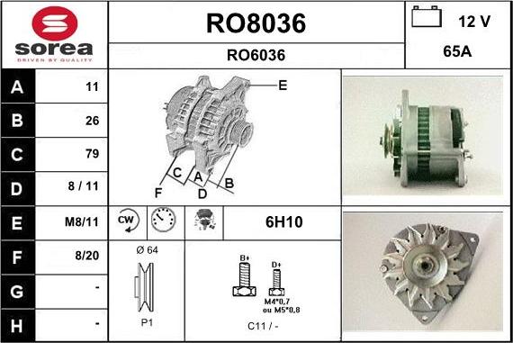 SNRA RO8036 - Ģenerators adetalas.lv