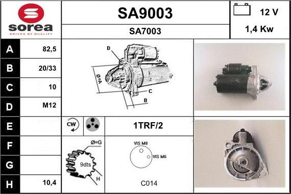 SNRA SA9003 - Starteris adetalas.lv