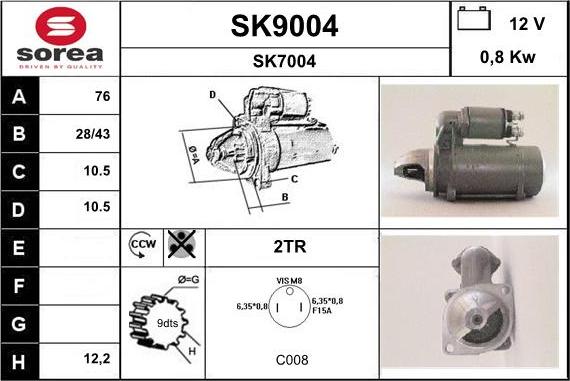 SNRA SK9004 - Starteris adetalas.lv