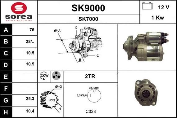 SNRA SK9000 - Starteris adetalas.lv