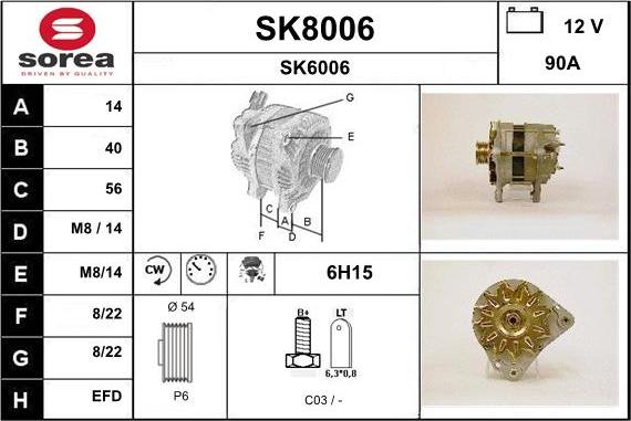 SNRA SK8006 - Ģenerators adetalas.lv