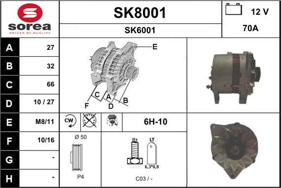 SNRA SK8001 - Ģenerators adetalas.lv