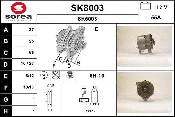 SNRA SK8003 - Ģenerators adetalas.lv