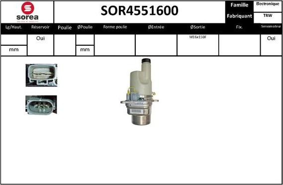 SNRA SOR4551600 - Hidrosūknis, Stūres iekārta adetalas.lv