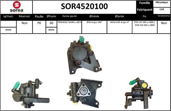 SNRA SOR4520100 - Hidrosūknis, Stūres iekārta adetalas.lv