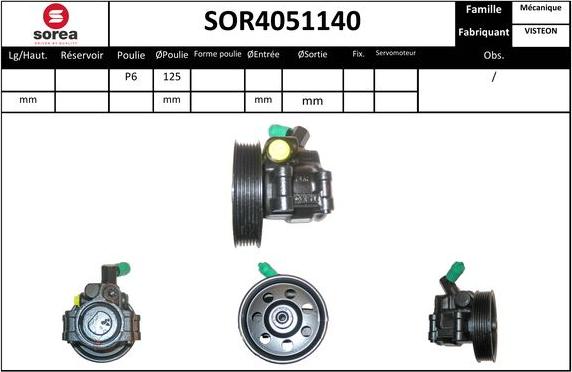 SNRA SOR4051140 - Hidrosūknis, Stūres iekārta adetalas.lv