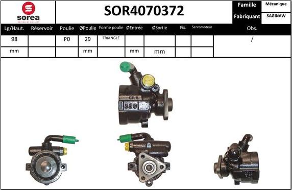 SNRA SOR4070372 - Hidrosūknis, Stūres iekārta adetalas.lv