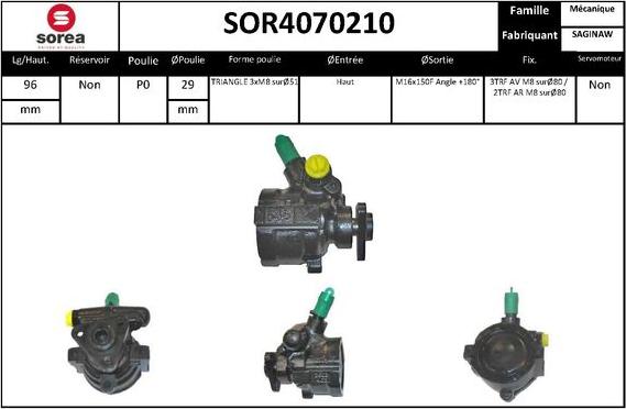 SNRA SOR4070210 - Hidrosūknis, Stūres iekārta adetalas.lv