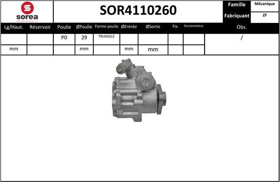 SNRA SOR4110260 - Hidrosūknis, Stūres iekārta adetalas.lv