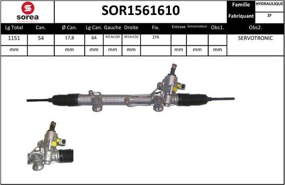 SNRA SOR1561610 - Stūres mehānisms adetalas.lv