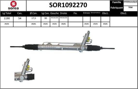 SNRA SOR1092270 - Stūres mehānisms adetalas.lv