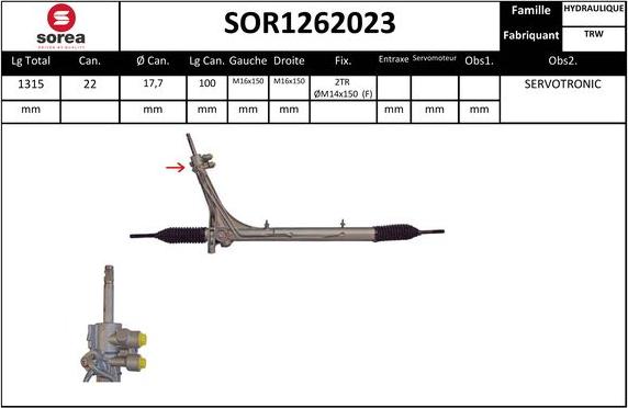 SNRA SOR1262023 - Stūres mehānisms adetalas.lv