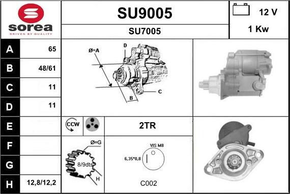 SNRA SU9005 - Starteris adetalas.lv