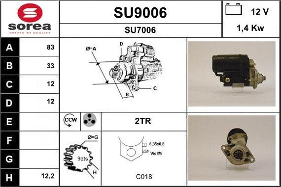 SNRA SU9006 - Starteris adetalas.lv