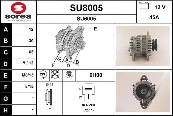 SNRA SU8005 - Ģenerators adetalas.lv