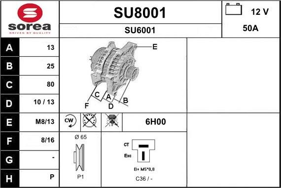 SNRA SU8001 - Ģenerators adetalas.lv