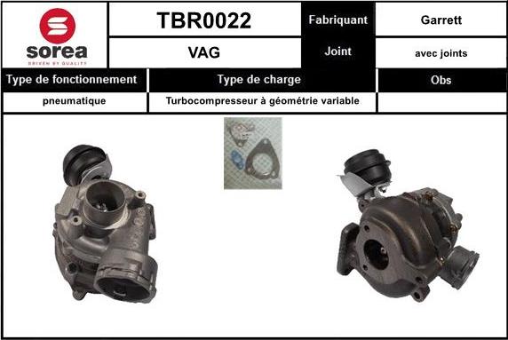 SNRA TBR0022 - Kompresors, Turbopūte adetalas.lv