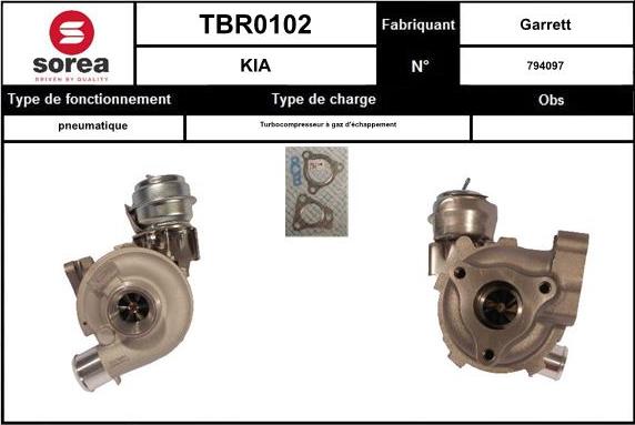 SNRA TBR0102 - Kompresors, Turbopūte adetalas.lv