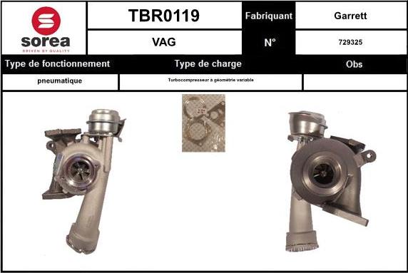 SNRA TBR0119 - Kompresors, Turbopūte adetalas.lv