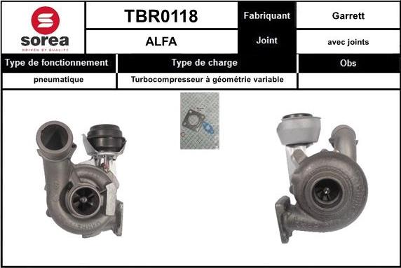 SNRA TBR0118 - Kompresors, Turbopūte adetalas.lv