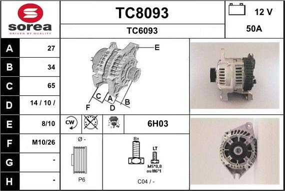 SNRA TC8093 - Ģenerators adetalas.lv