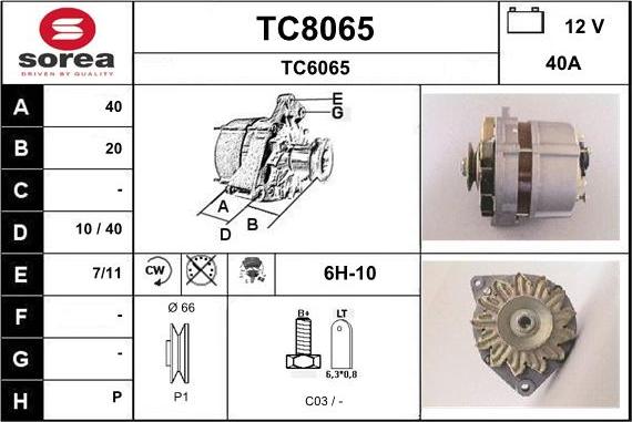 SNRA TC8065 - Ģenerators adetalas.lv